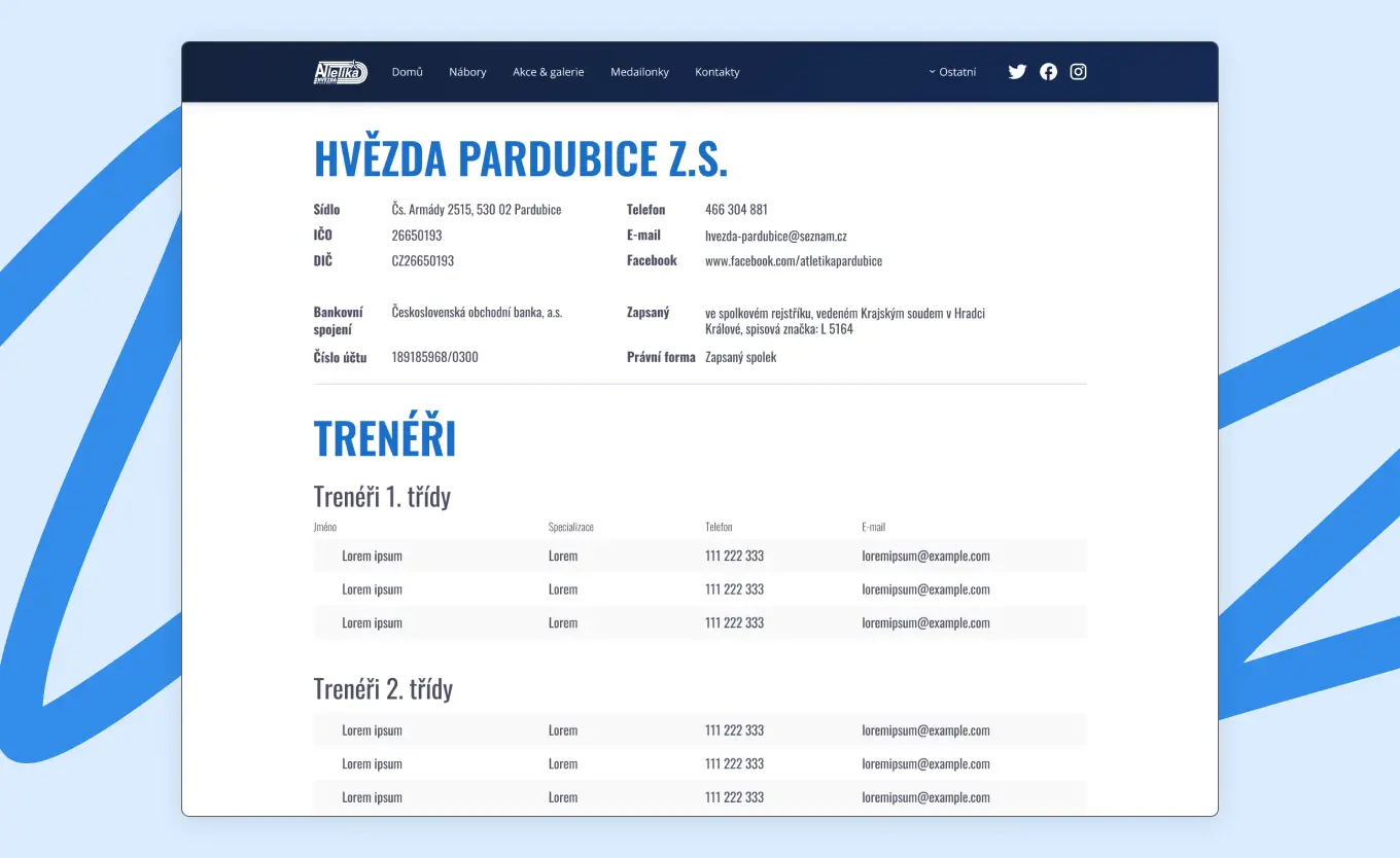 atletika-hvezda design webové stránky