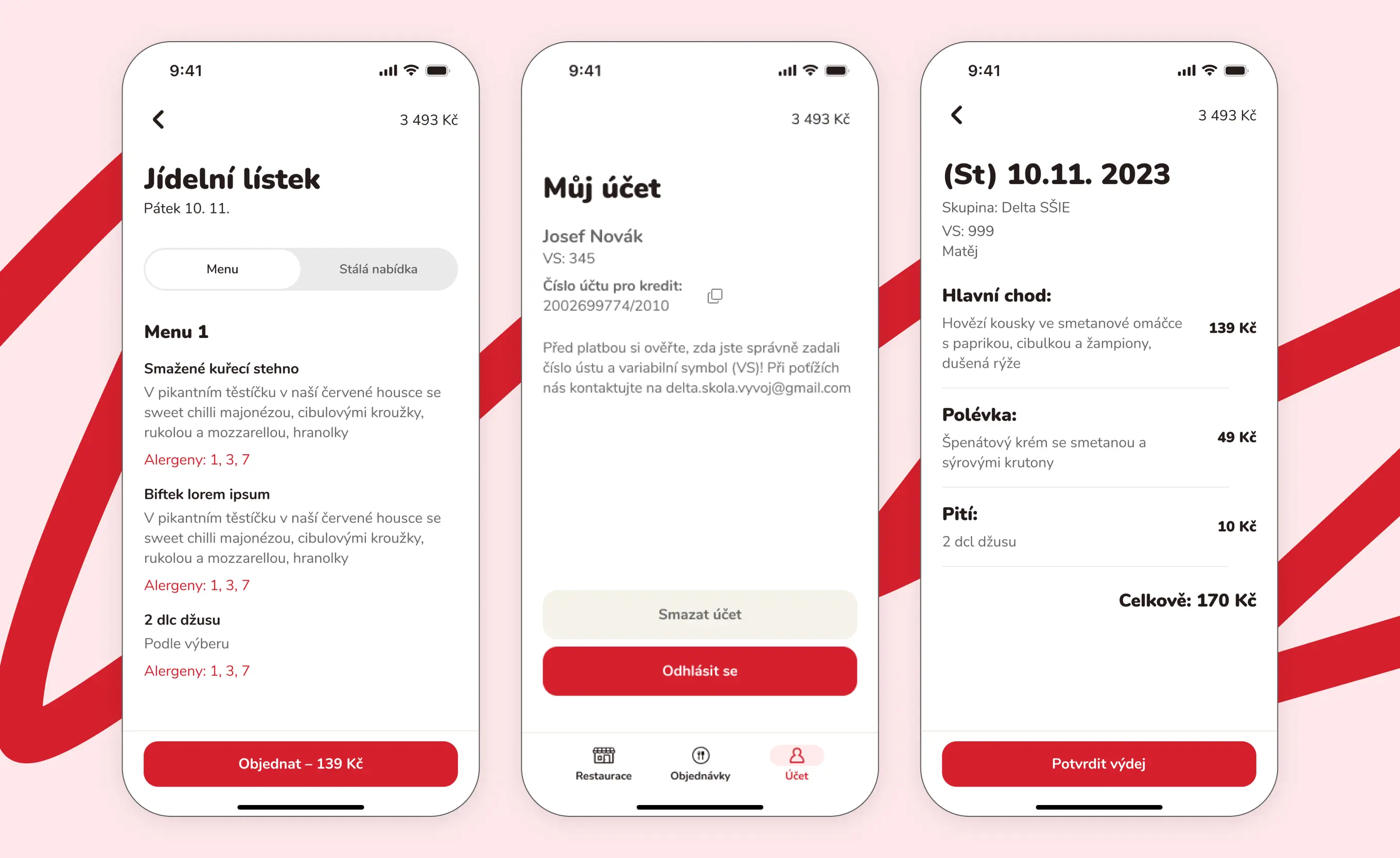 menuroo design mobilní aplikace a nástrone pro správce